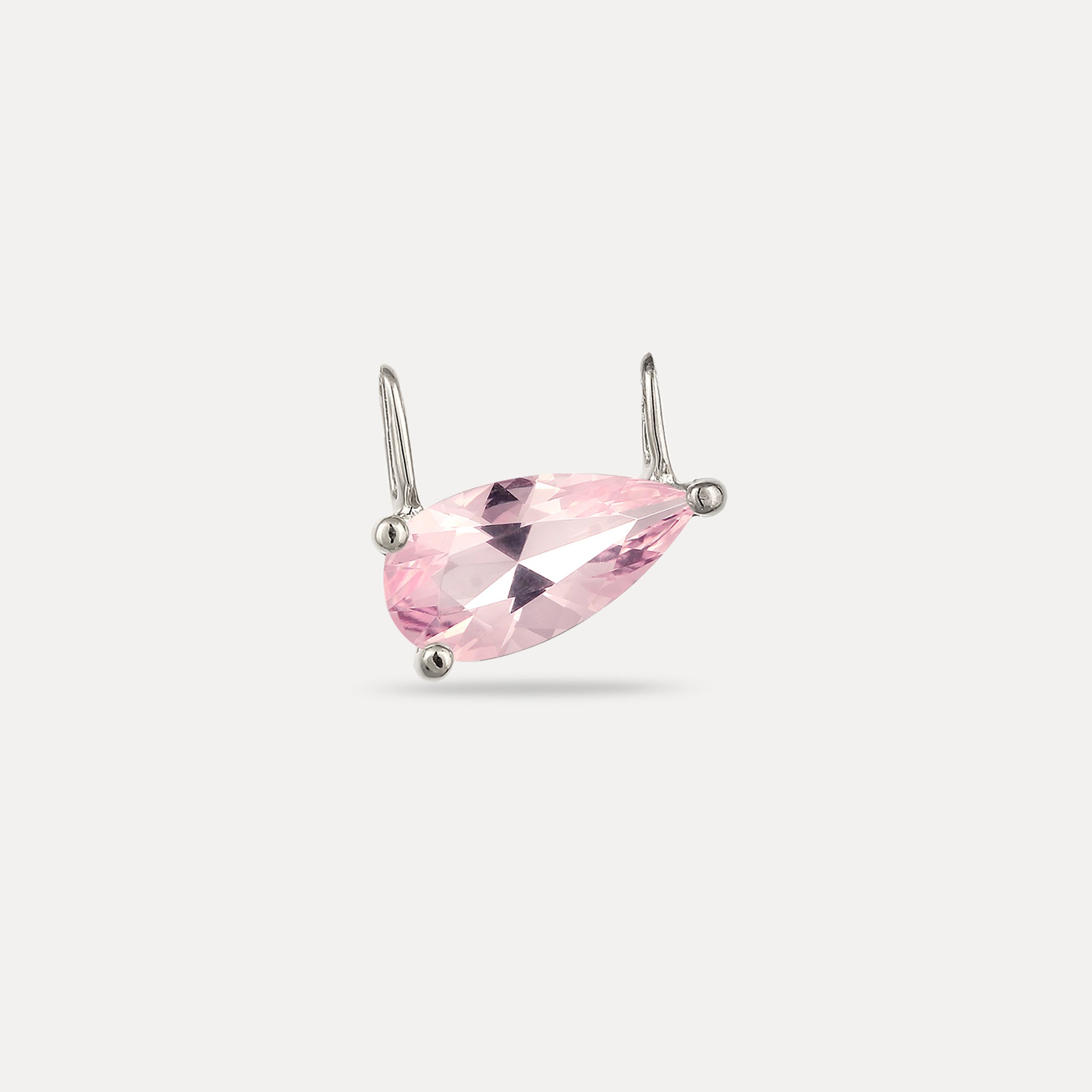 Stilnest Rosenquarz Balance Drop Anhänger Gold Vermeil