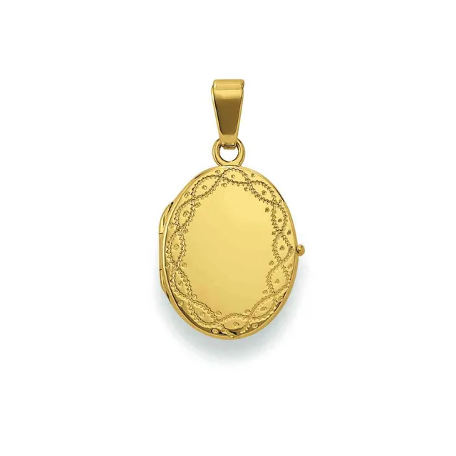 Eugen Rühle Anhänger Medaillon oval 13x18mm 585 Gold graviert