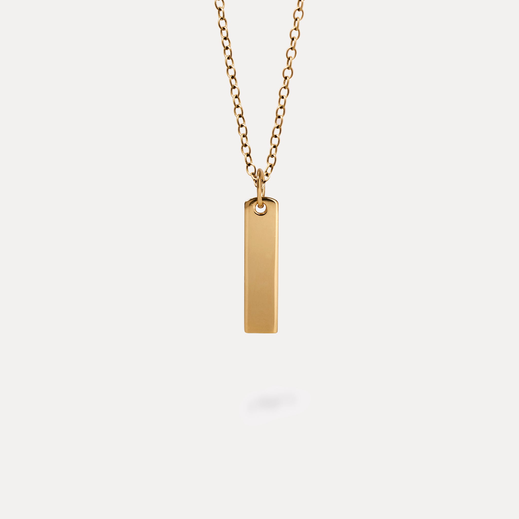 Stilnest Engravable Bar Kette 24k Gold Vermeil 45cm Anker