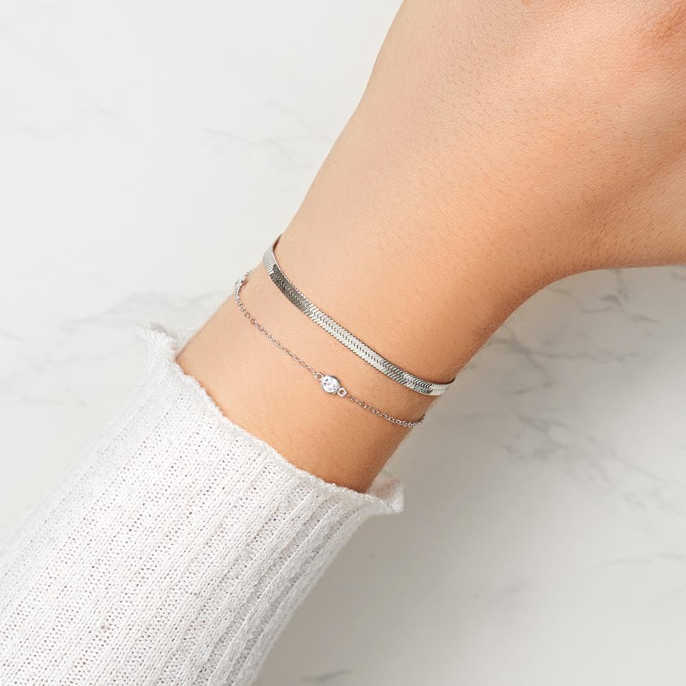 JEWLIX ID-Armbänder Armband 925er Sterlingsilber Zirkonia