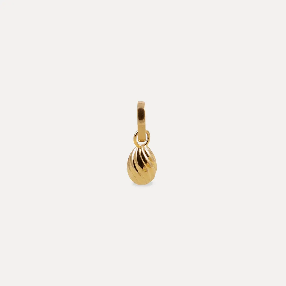 Stilnest Twisted Egg Charm Anhänger Gold