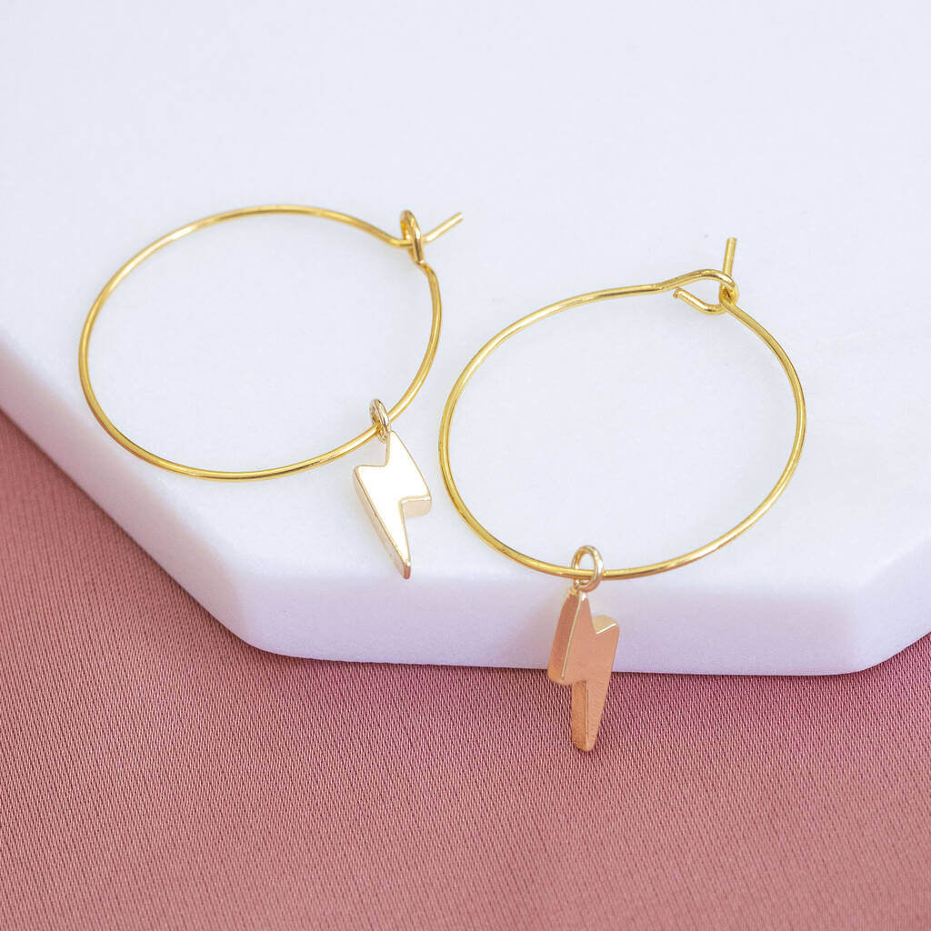 Joy by Corrine Smith Lightning Bolt Creolen Gold Blitz 2,5cm