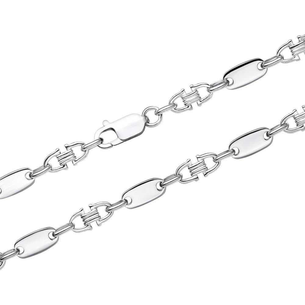 JEWLIX Panzerketten Plattenkette Silber Herren 70 cm