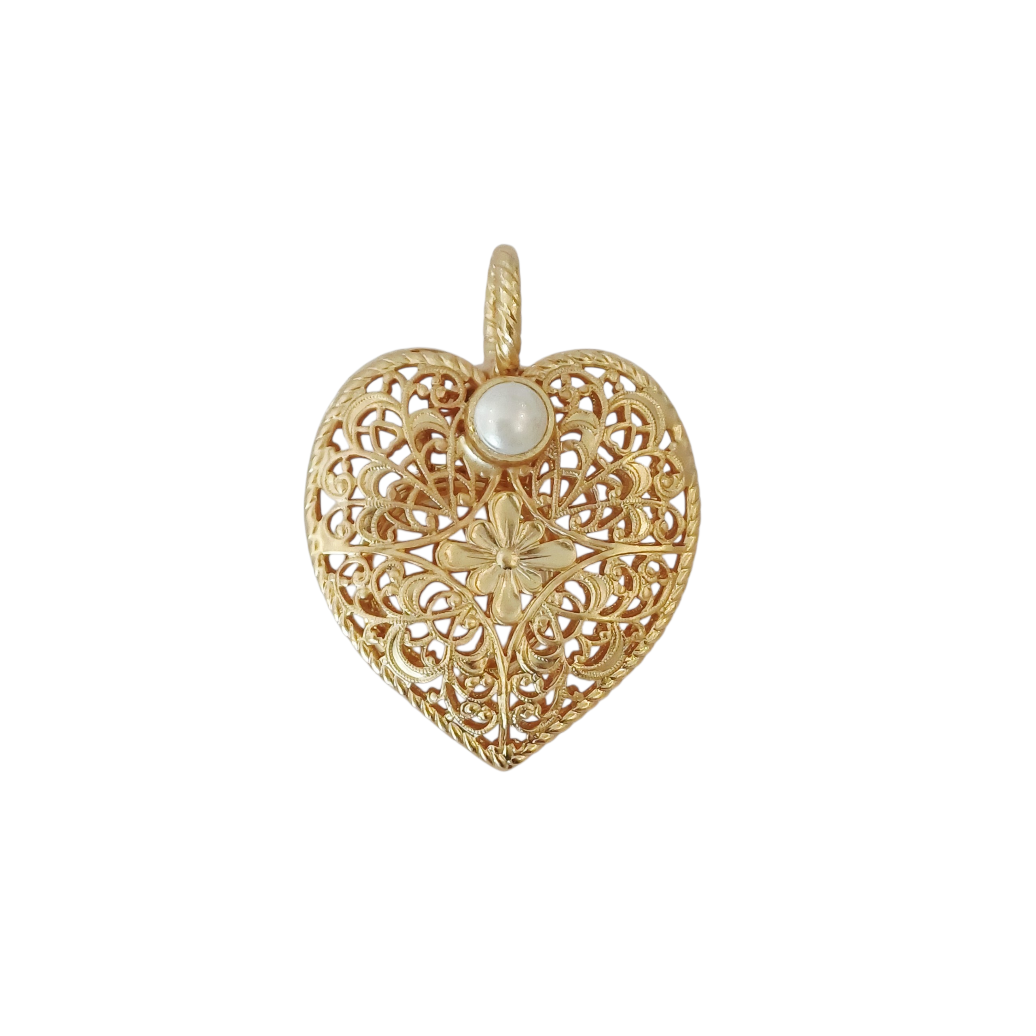 Alevá Bijoux Cuori Cupido Anhänger kleine Perle 3,5 cm