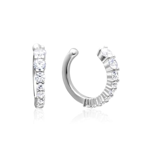 JEWLIX Ohrstecker Ear Cuffs Rosé Zirkonia Weiß Paar