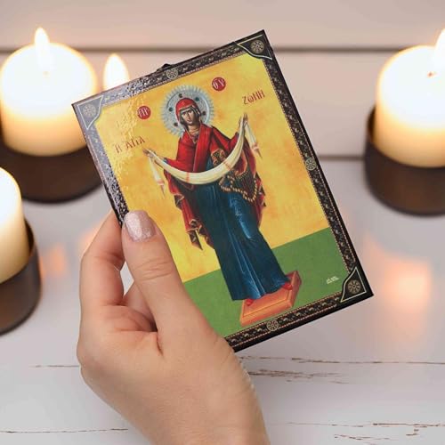NKlaus Religious Icons Maria Schutz Ikone Holz 9,7cm