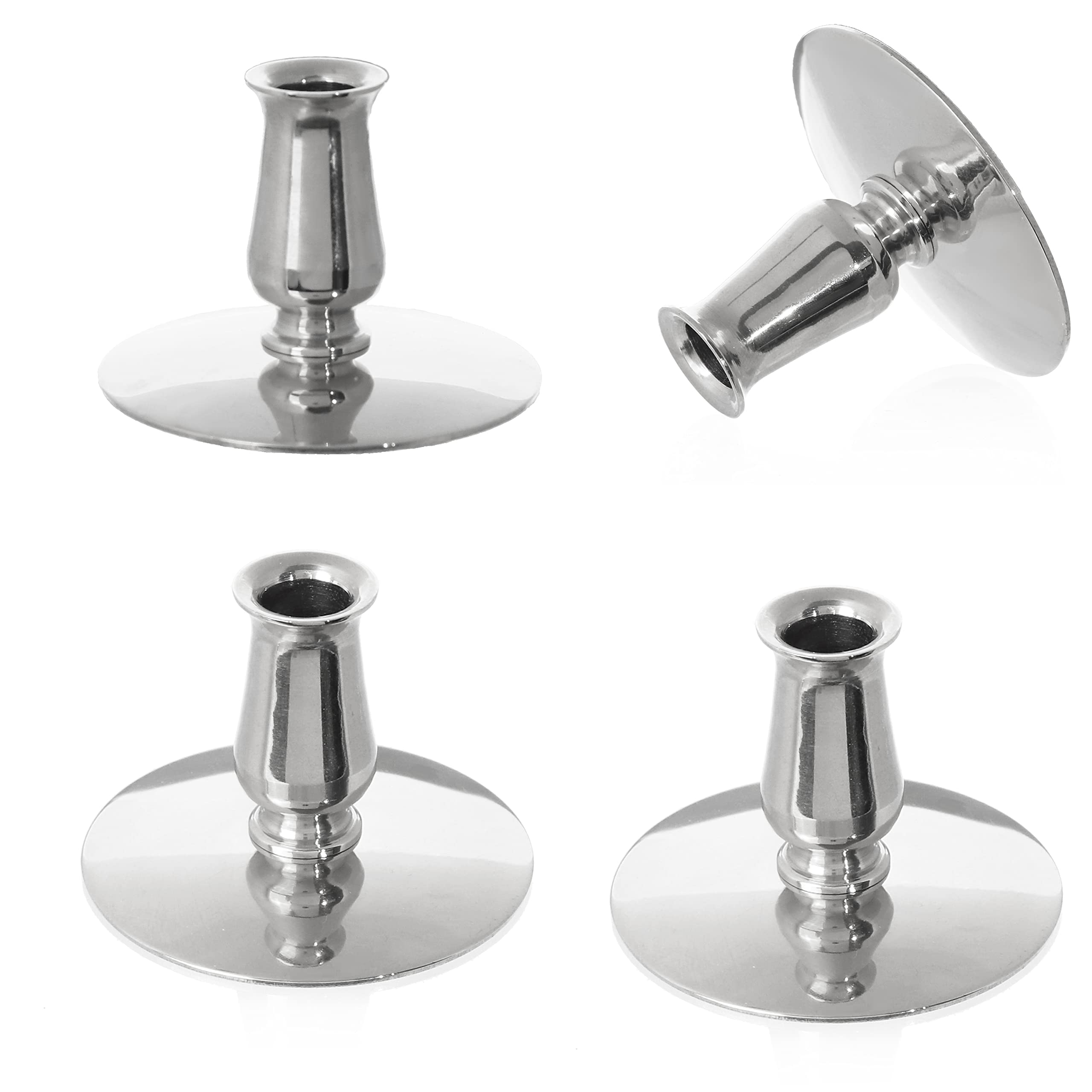 NKlaus Candle Holder Kerzenhalter Silber 4 Stück für 9mm Kerzen