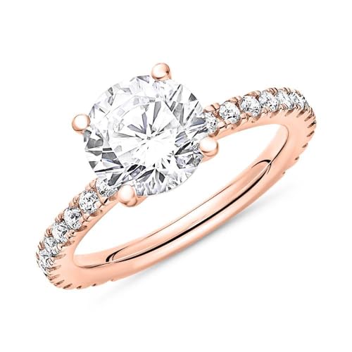 JEWLIX Verlobungsring 925 Silber Roségold Zirkonia Größe 54