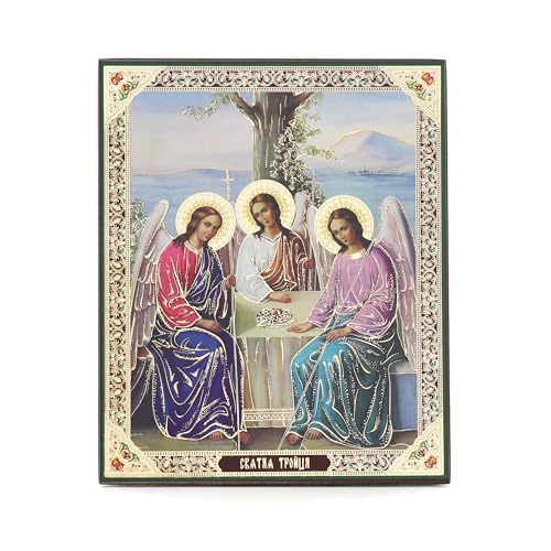 NKlaus Heilige Dreifaltigkeit Ikone Holz 10x12cm orthodox