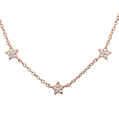 JEWLIX Sterne Kette 925er Silber Zirkonia Rosé