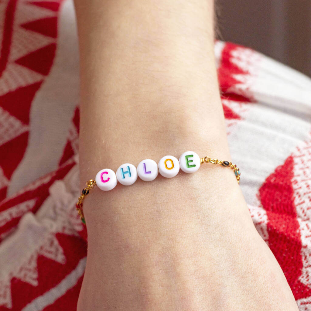 Joy by Corrine Smith Name Enamel Armband Gold personalisiert