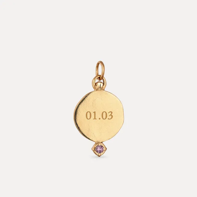 Stilnest Fluid Medallion Anhänger Amethyst 24k Gold Vermeil gravierbar