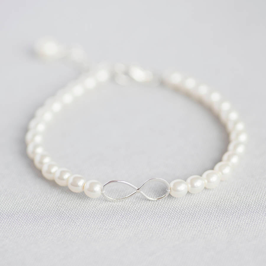 Joy by Corrine Smith Infinity Perlenarmband Sterlingsilber