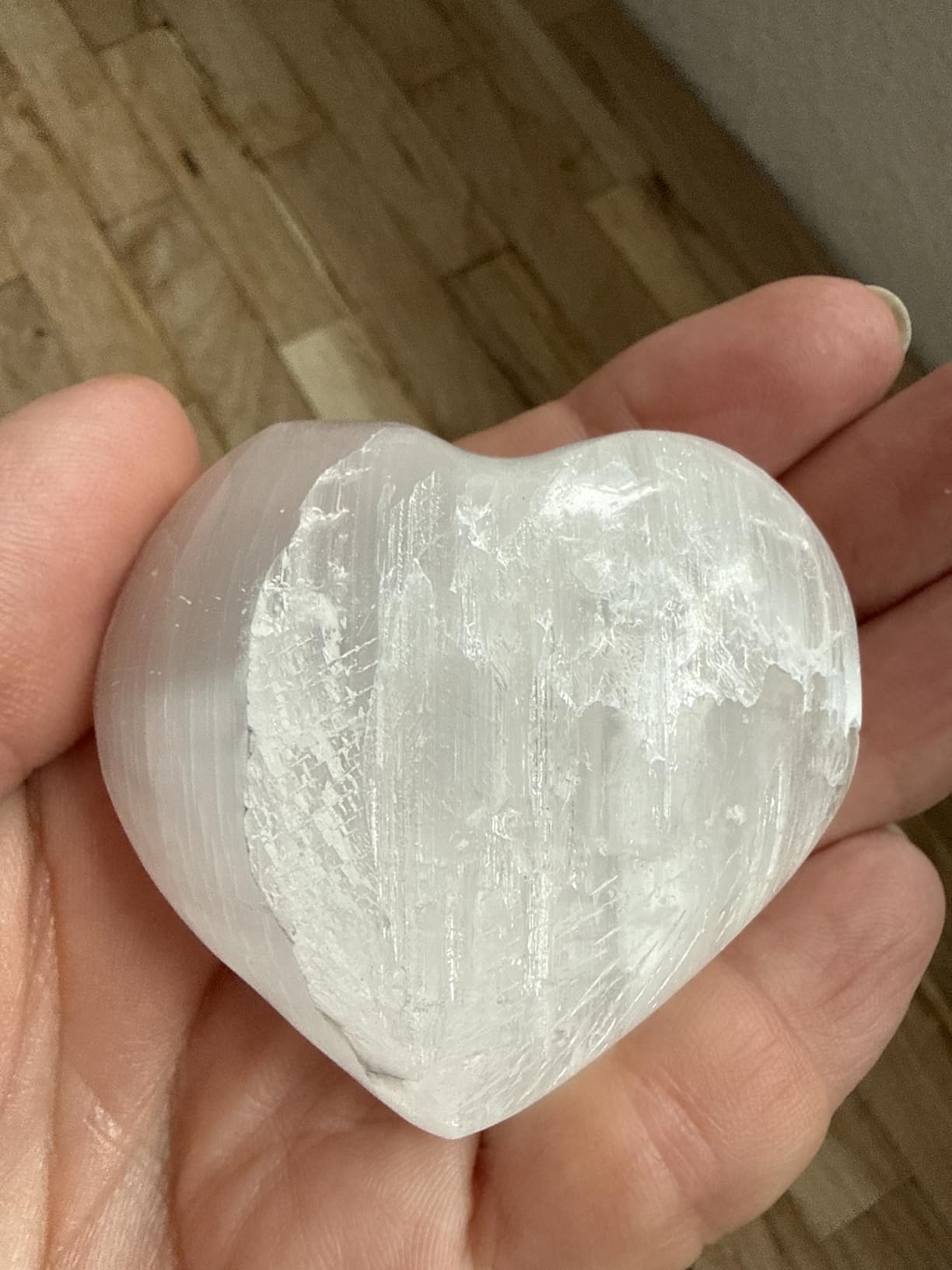 NKlaus HEALING CRYSTALS Selenit-Herz Heilstein 5,5 cm 1 Stück