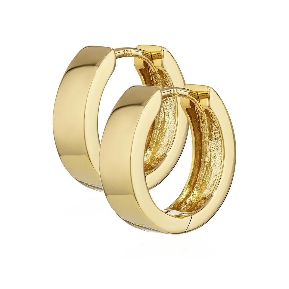 NKlaus Klappcreolen 333 Gelbgold glänzend 14,3x4,2mm Paar