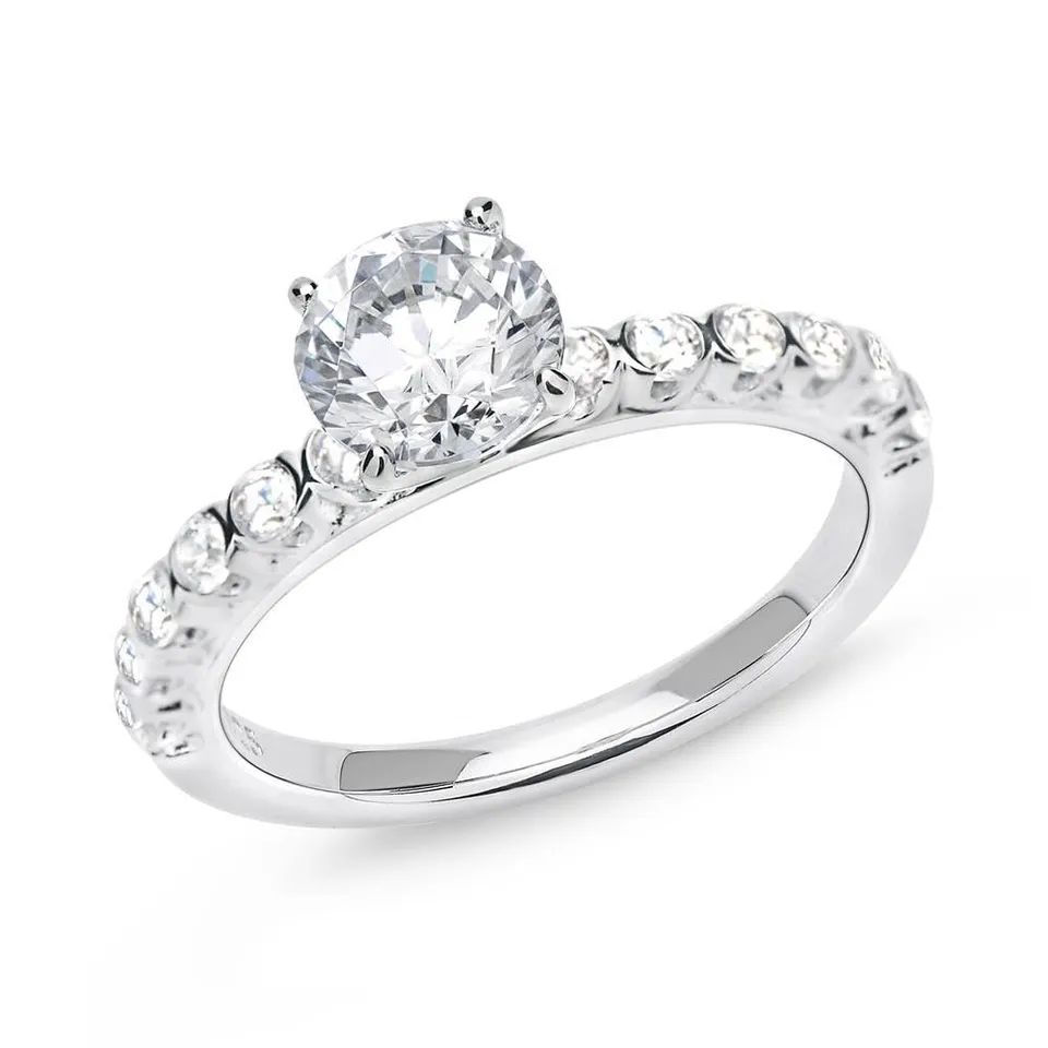 JEWLIX VR0125 Verlobungsring Silber Zirkonia Krappen