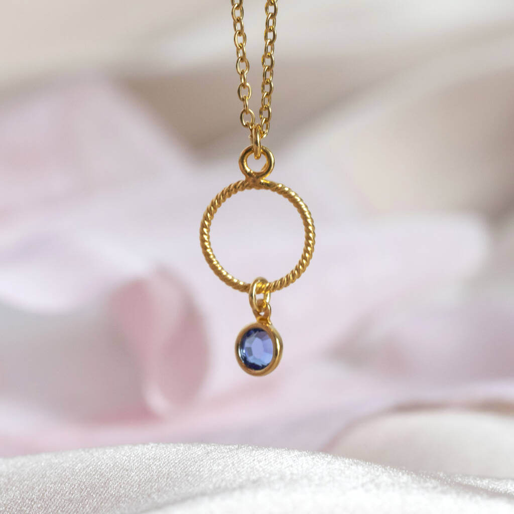 Joy by Corrine Smith Twisted Circle Halskette Gold Mini Geburtsstein
