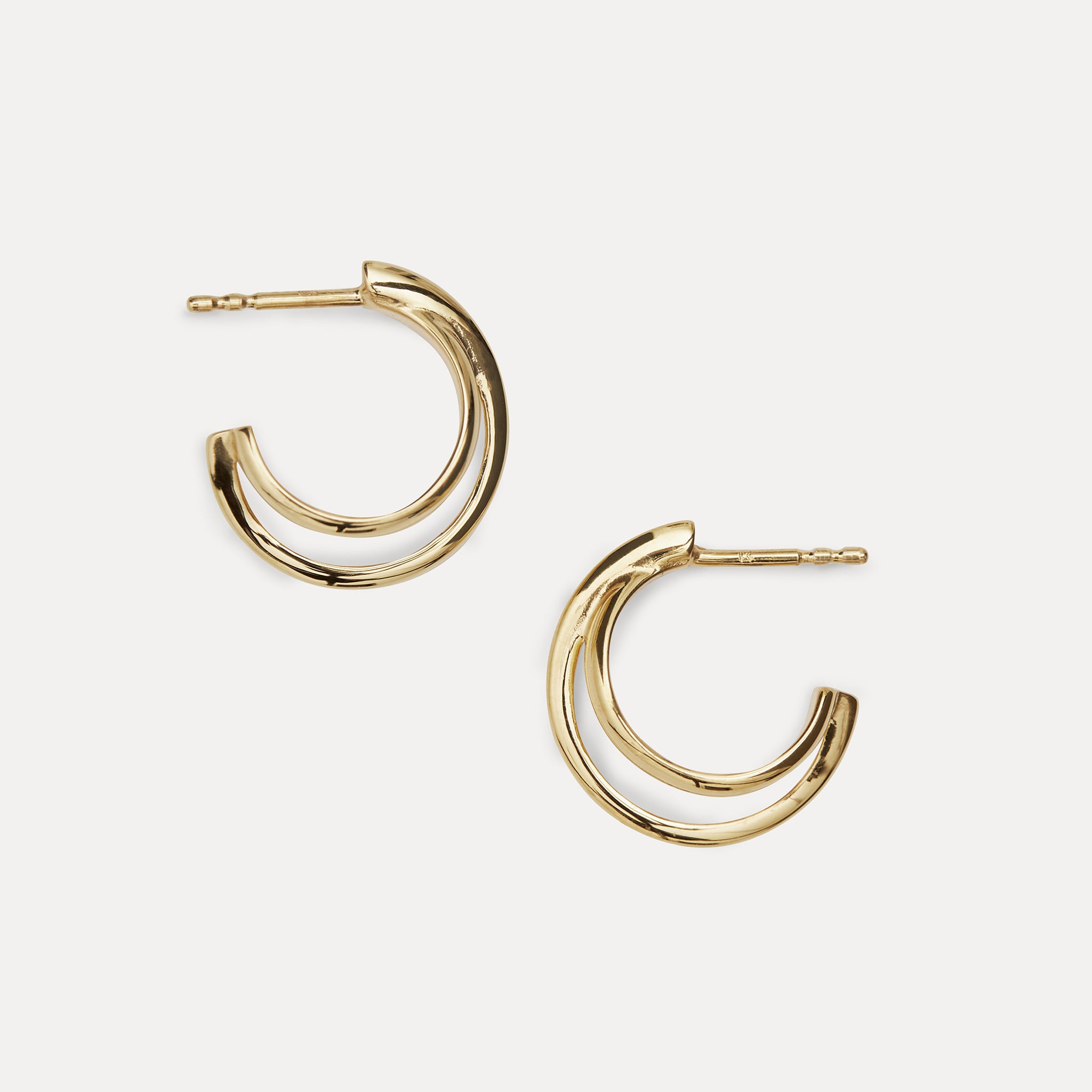 Stilnest Wrap Creolen Ohrringe 585 Gold 14k Massivgold