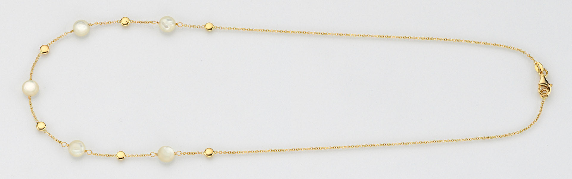 Eugen Rühle Colliers Collier Perlmutt Goldlinsen 585 Gelbgold