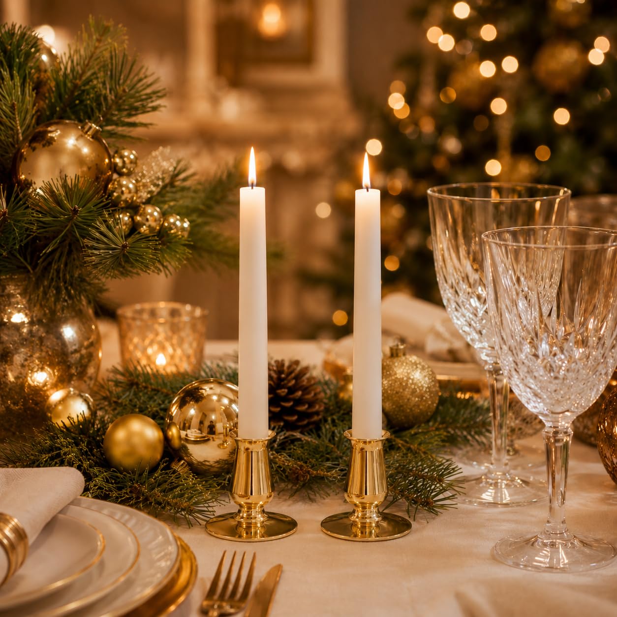 NKlaus Candle Holder Kerzenhalter Messing Gold 4er 50mm