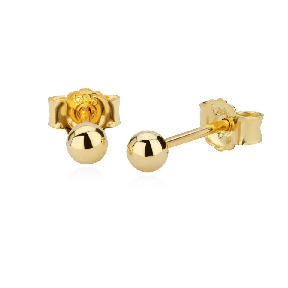 NKlaus Kugelohrstecker 585 Gelbgold 3,0mm Ohrringe