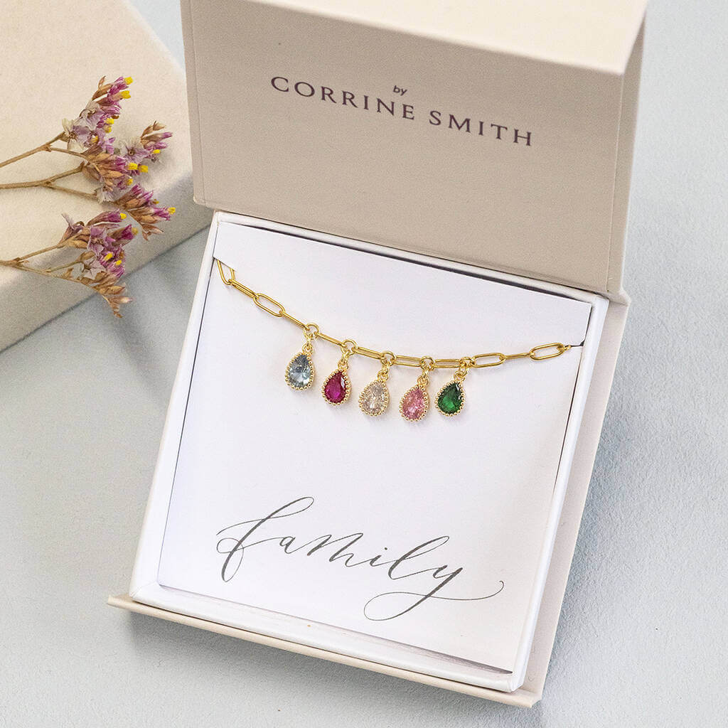 Joy by Corrine Smith Family Birthstone Armband Gold Tropfen