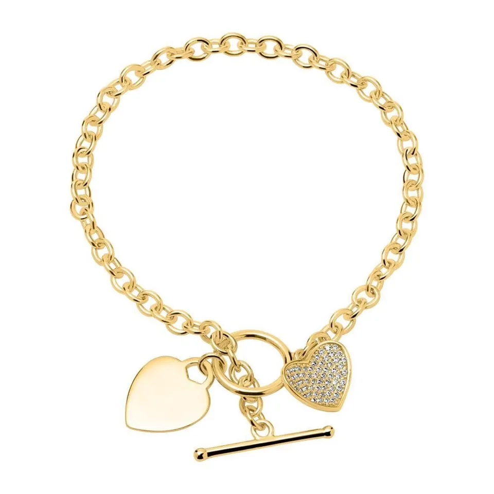 JEWLIX ID Herzen Armband 925 Silber Zirkonia