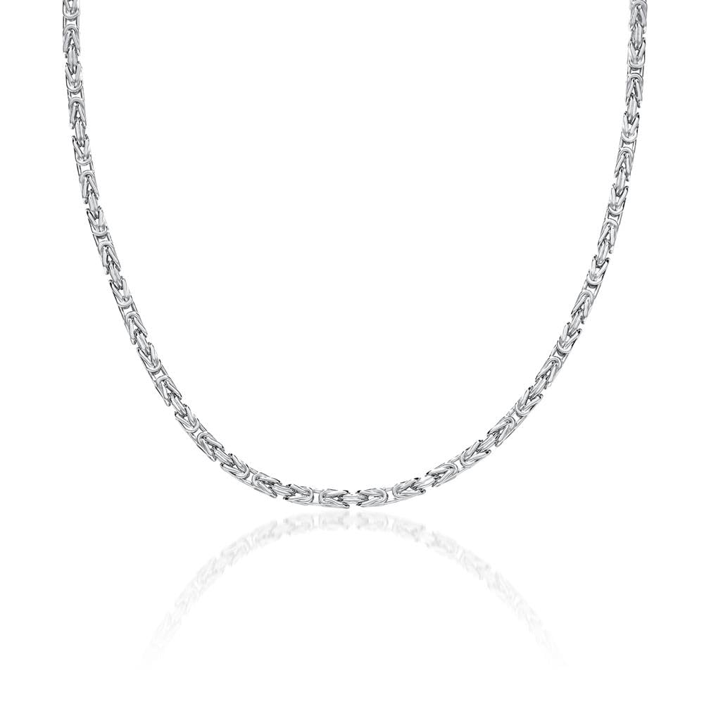 JEWLIX Königsketten Halskette Silber 60 cm 2,5 mm rhodiniert