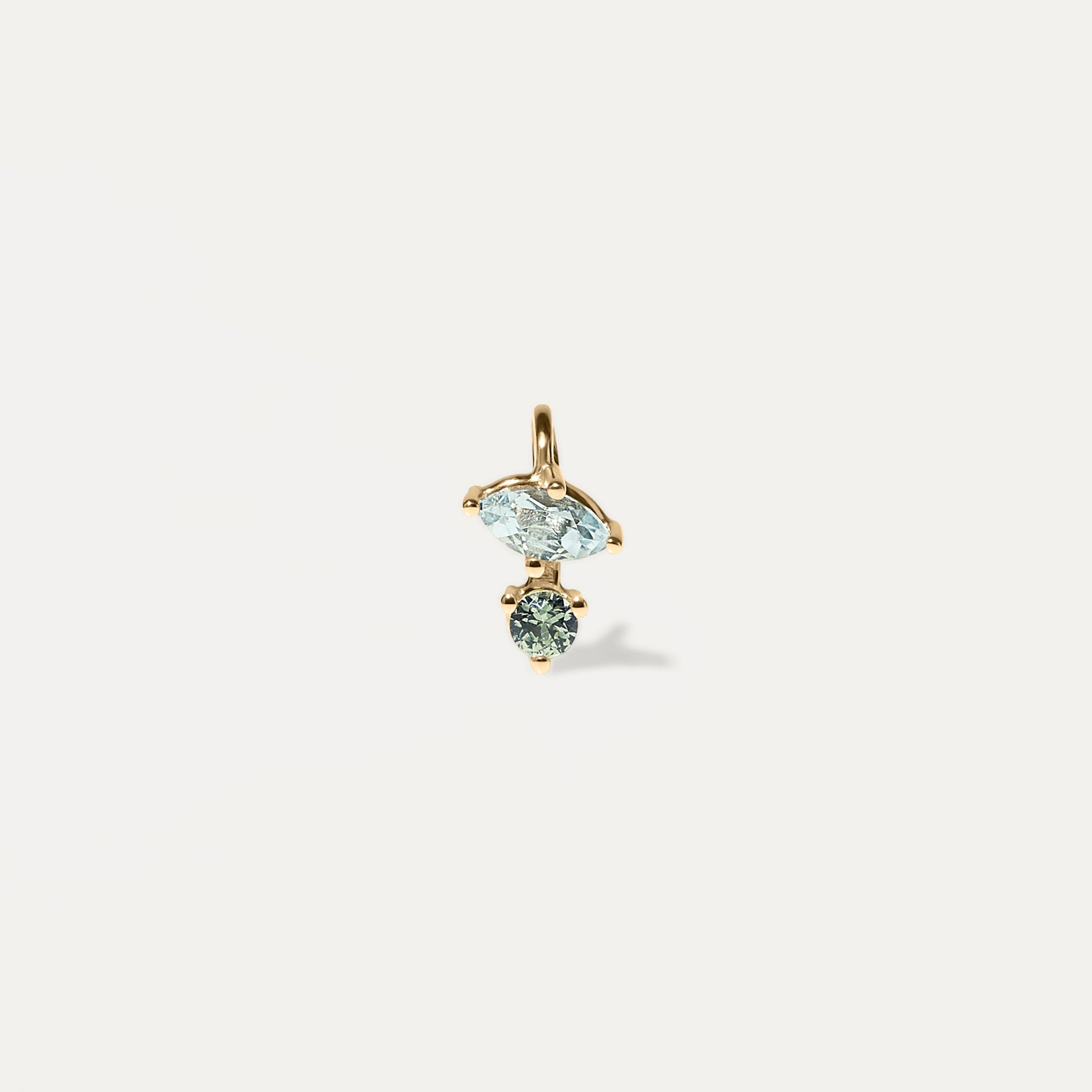 Stilnest Joy Kette Aquamarin Grüner Saphir 585 Gold 45/55cm