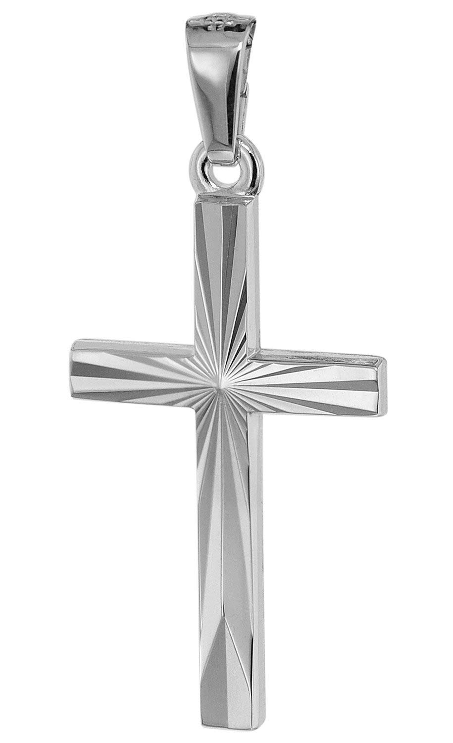 trendor Anhänger Kreuz 22 mm Weißgold 585 14 Karat 75647