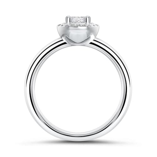 JEWLIX Haloring 925 Silber Zirkonia Ring Größe 56