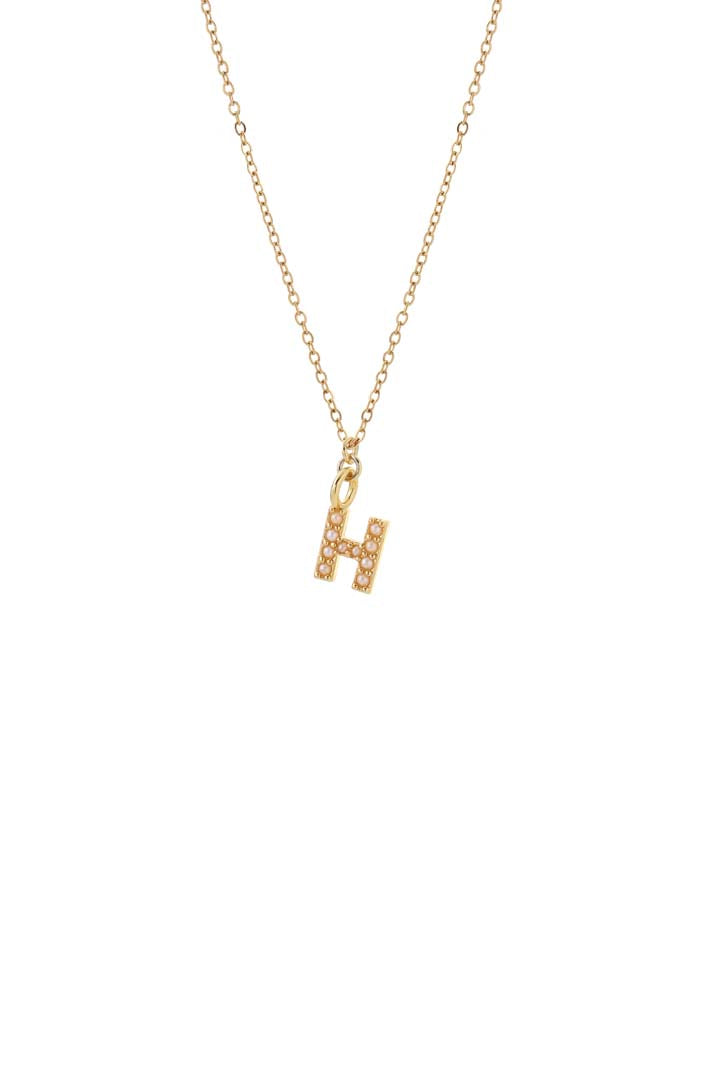 Joy Initial H Halskette Gold Perle 40-45cm