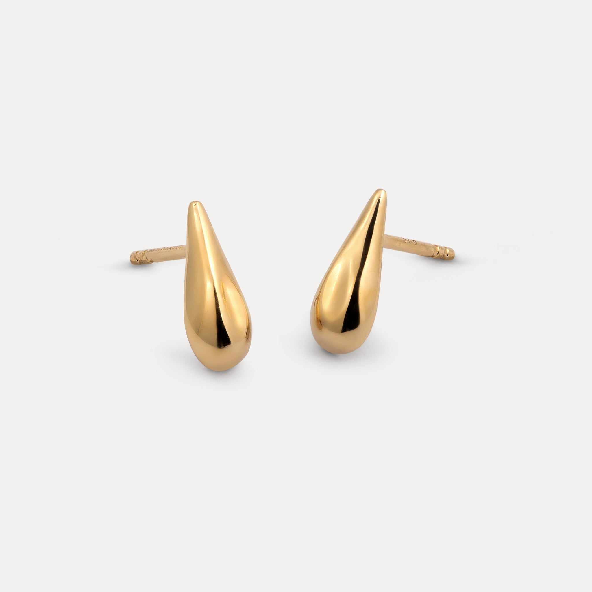 Stilnest Mini Drop Ohrstecker Tropfen 24k Gold Vermeil Paar
