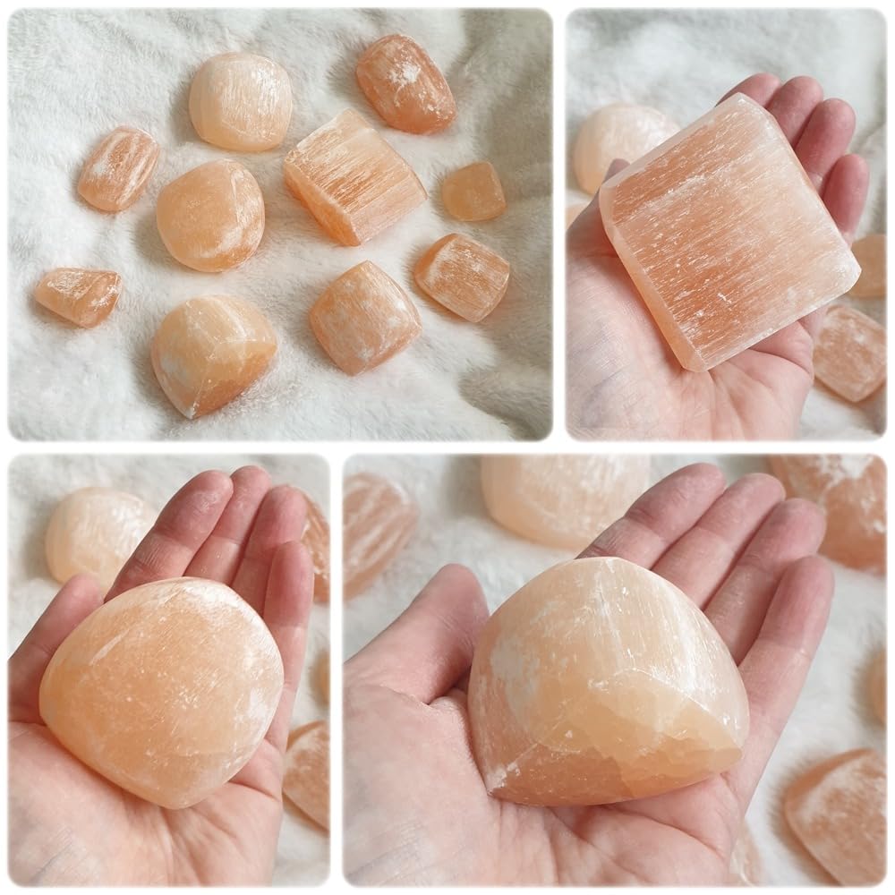 NKlaus HEALING CRYSTALS Selenit Rohsteine orange 1000 g