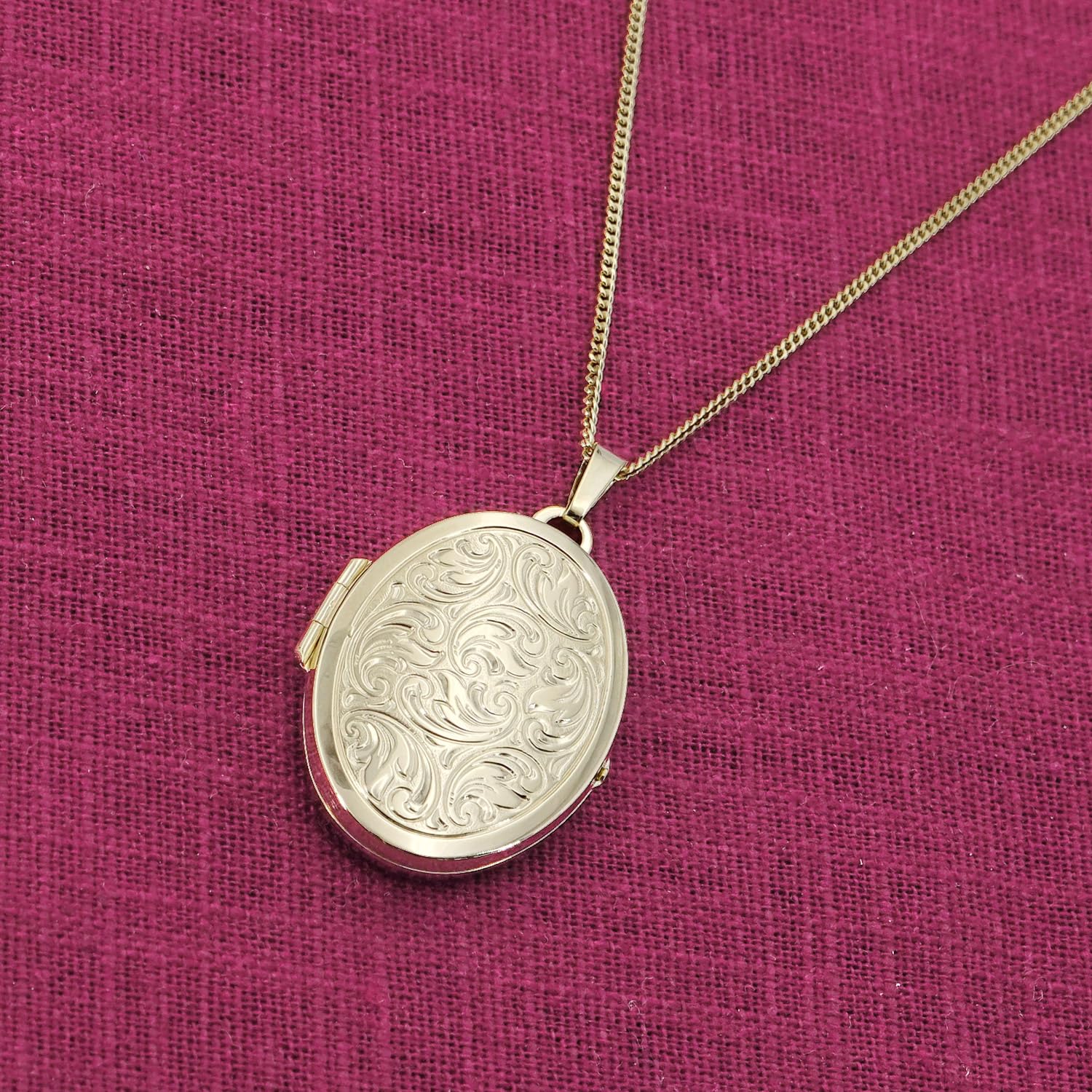 trendor Medaillon Kette Silber 925 vergoldet 42 cm