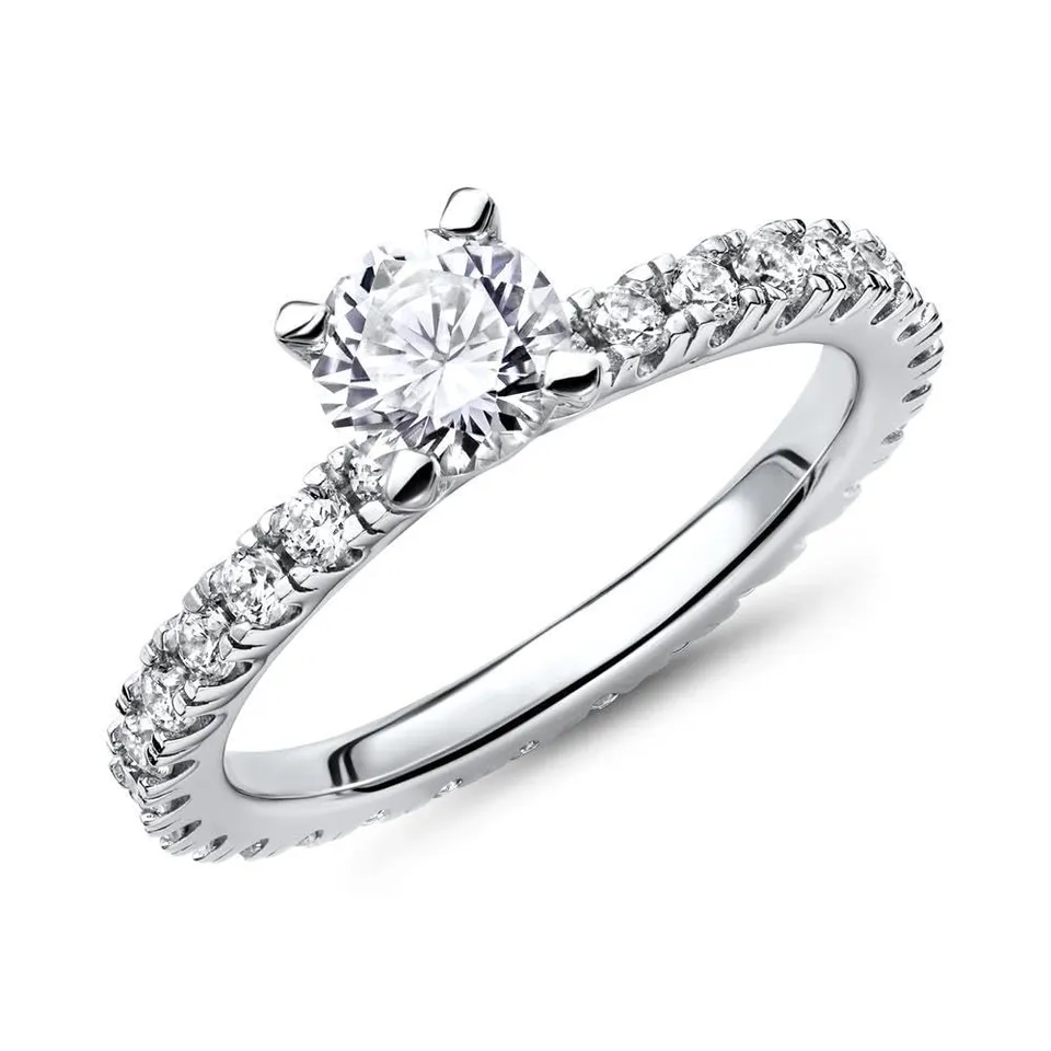 JEWLIX VR0053 Verlobungsring Silber Steinbesatz 50mm