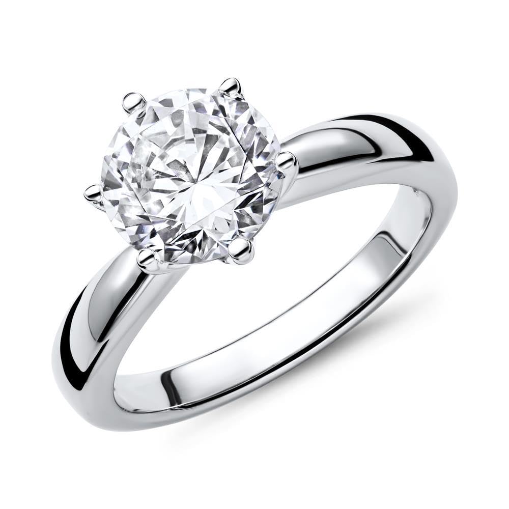 JEWLIX Solitärring 925 Silber Zirkonia Größe 54