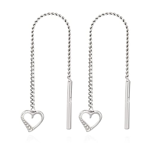 NKlaus Jewellery Herz-Durchzieher 925 Silber 5x5mm Paar