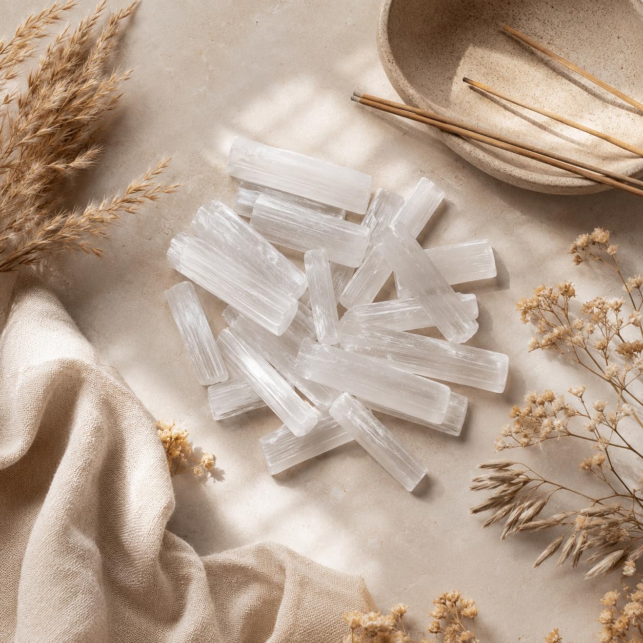 NKlaus Healing Crystals Selenit Rohstäbchen 900 g Meditation