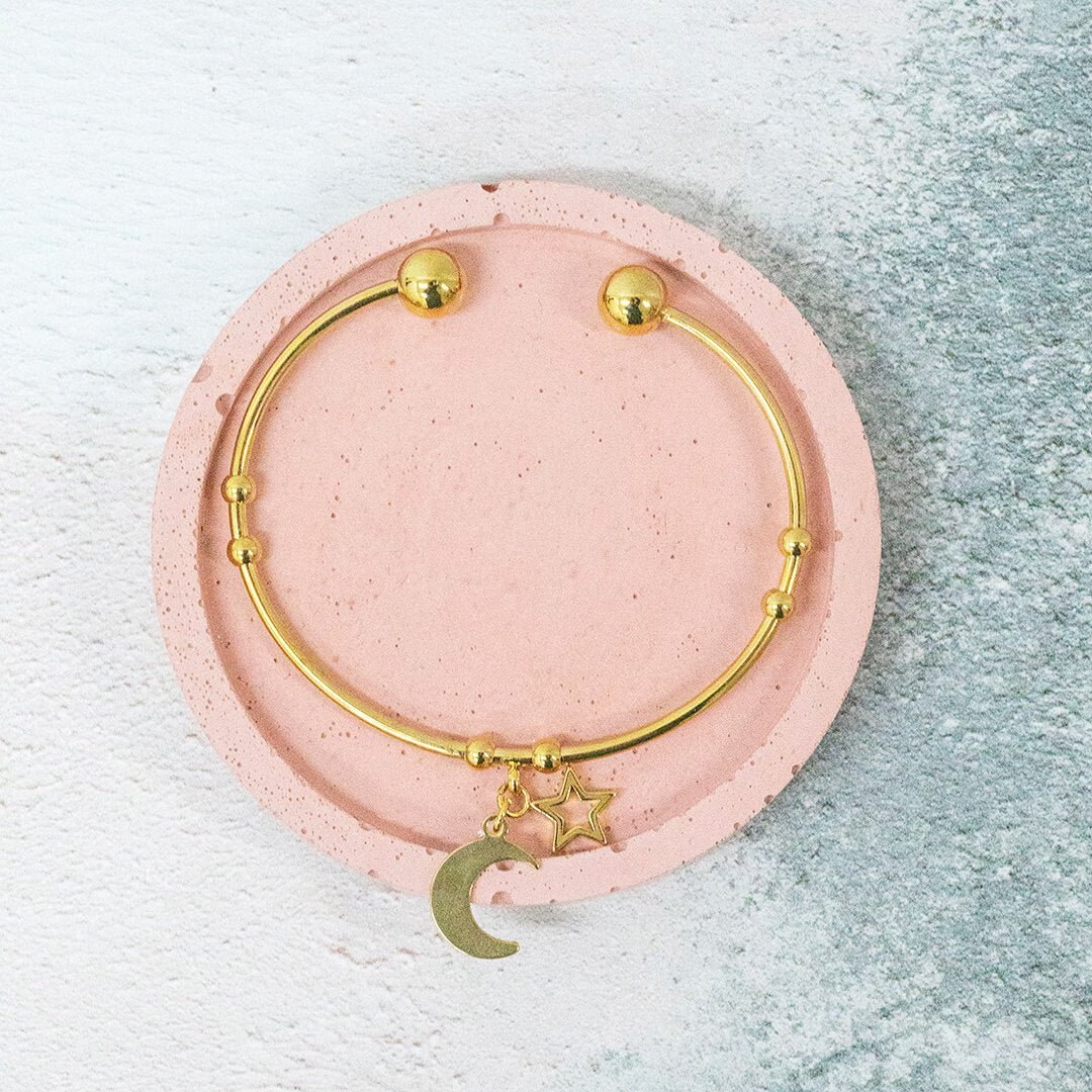 Joy by Corrine Smith Heavenly Moon & Star Armreif Gold