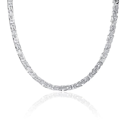 JEWLIX Königskette 4,5mm Silber Halskette Herren 50cm 925er