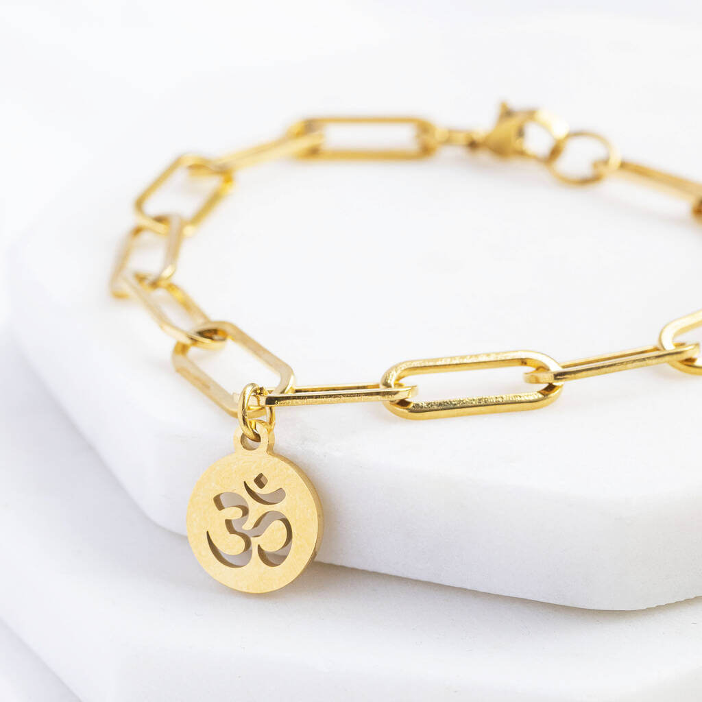 Joy by Corrine Smith Om Armband Gold Yoga Edelstahl 19,7 cm