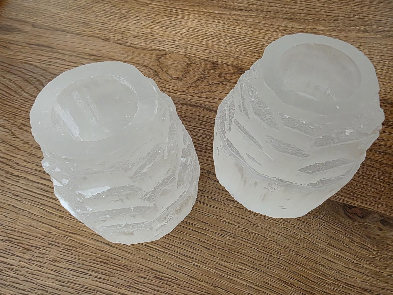 NKlaus Healing Crystals Selenit Turm Teelichthalter 10 cm