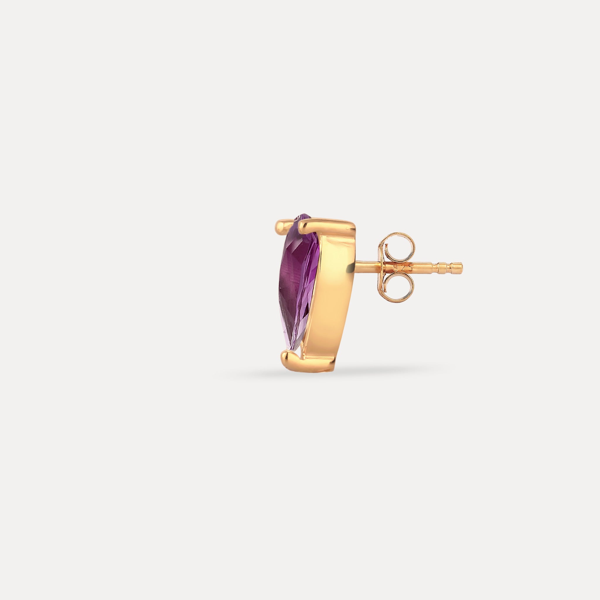 Stilnest Balance Drop Amethyst Ohrstecker Gold Vermeil Single