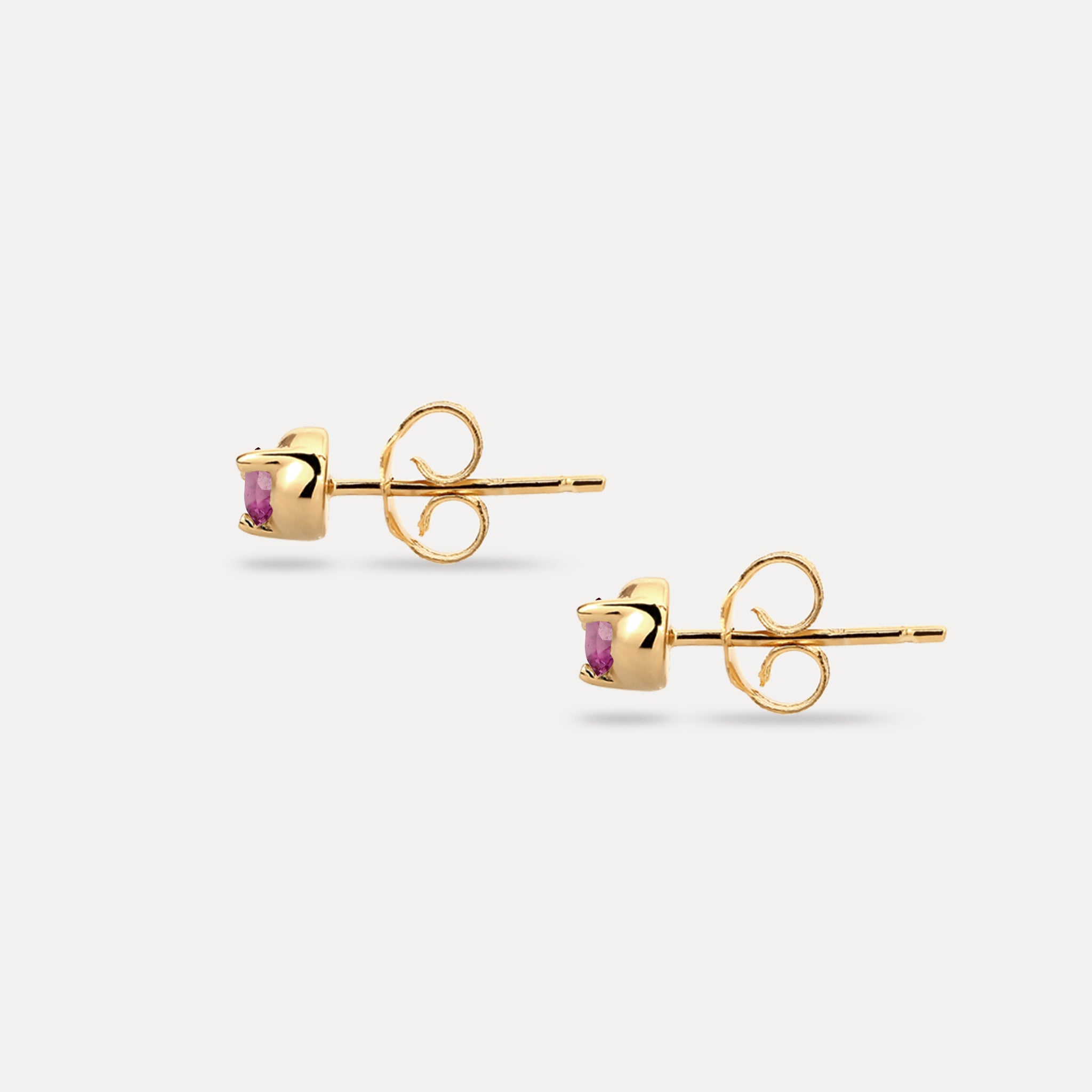 Stilnest Mini Birthstone Ohrstecker Granat Januar Gold Vermeil