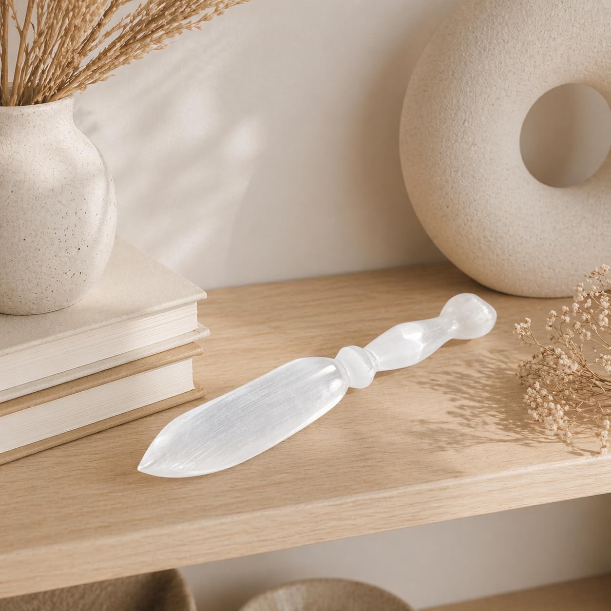 NKlaus Healing Crystals Selenit Ritualmesser 30cm