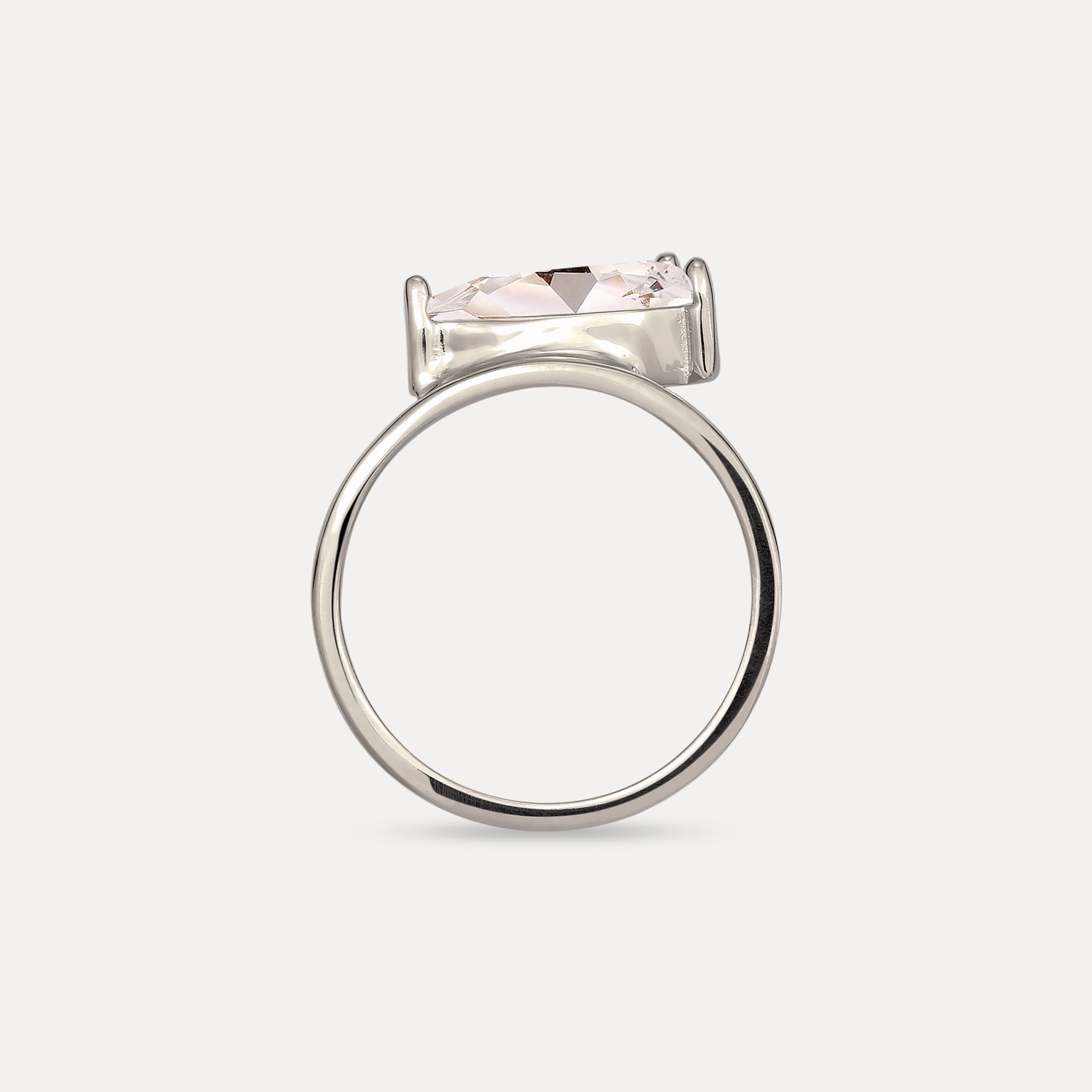 Stilnest Beryll Balance Drop Ring Edelsteinring Gold Vermeil