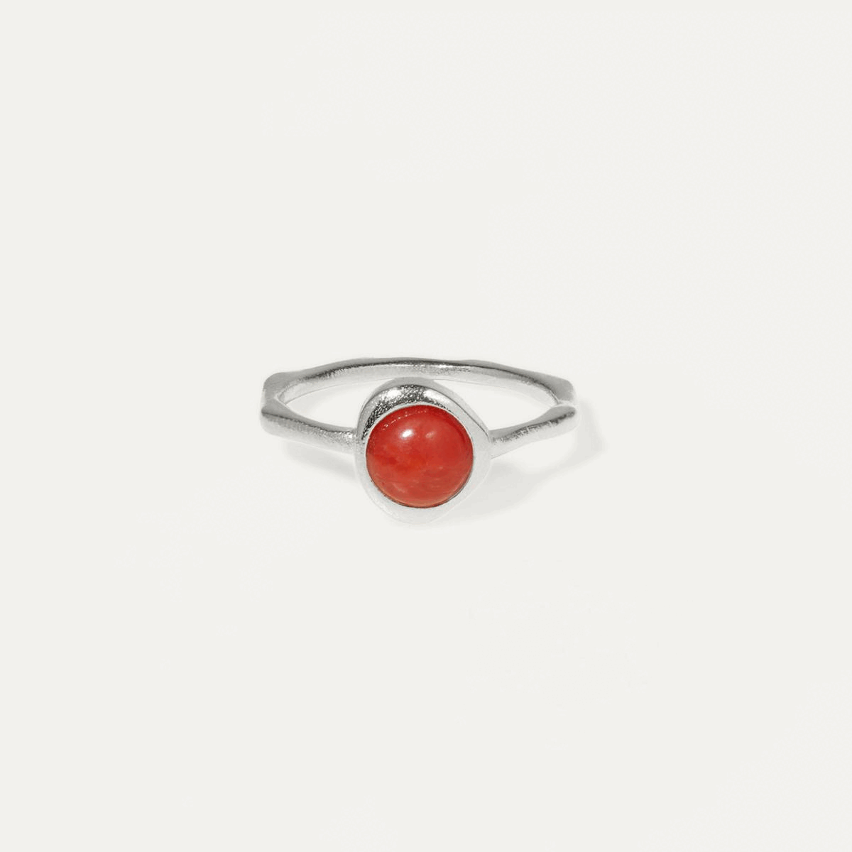Stilnest Zodiac Birthstone Ring 925 Silber Widder Cabochon