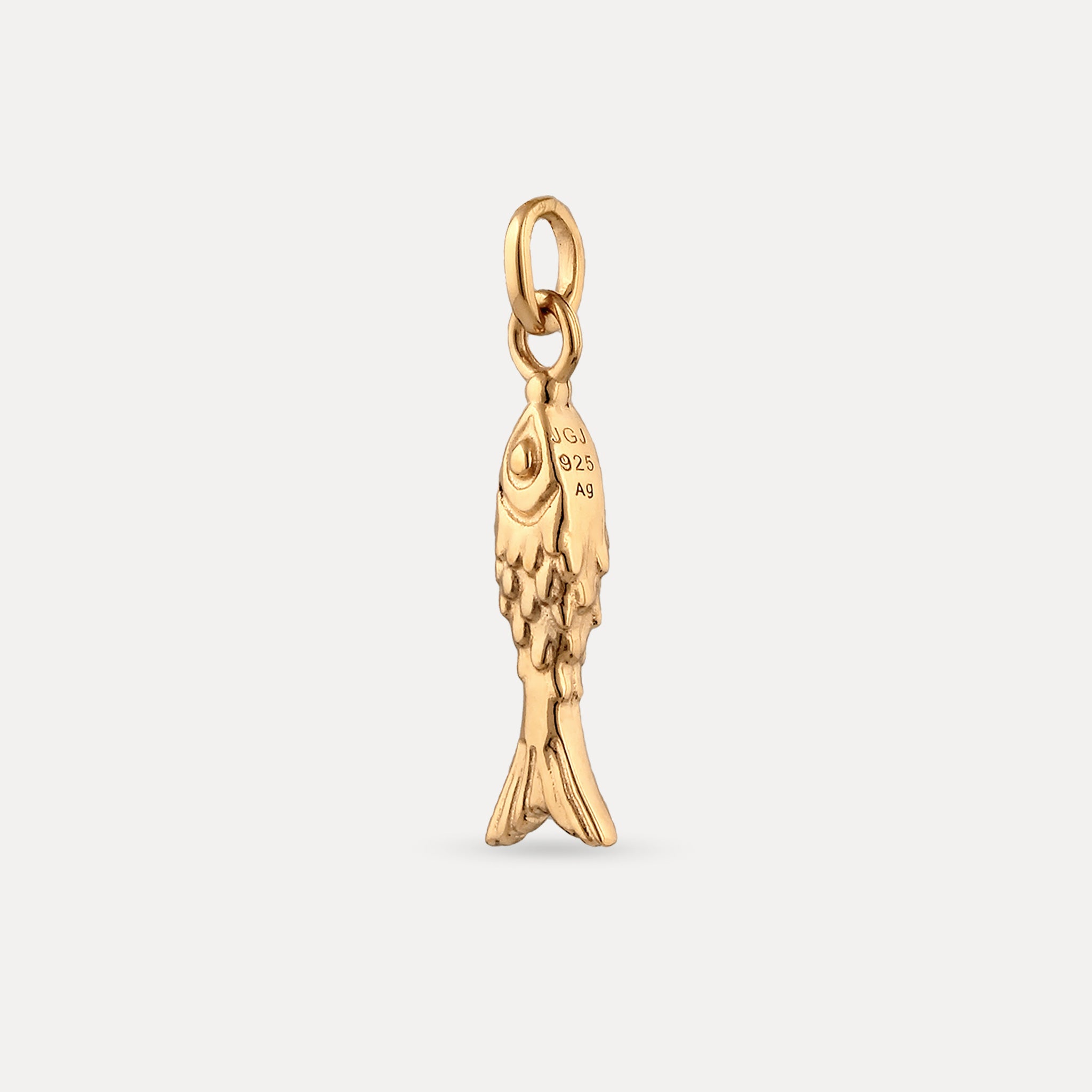 Stilnest Fish Charm Fisch Anhänger 24k Gold Vermeil Silber