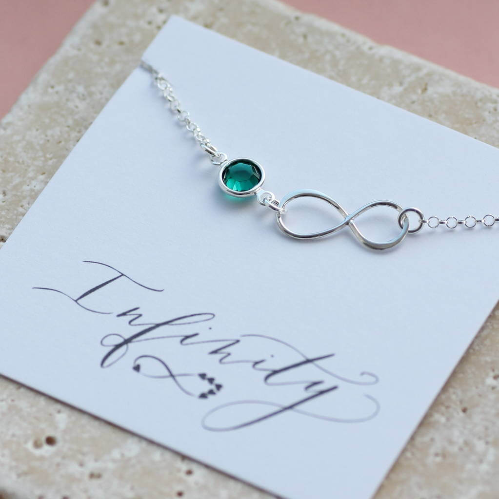 Joy by Corrine Smith Infinity Armband Silber Geburtsstein